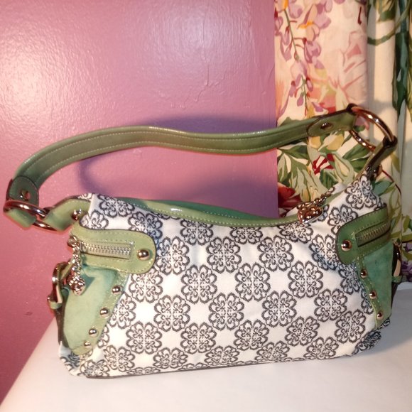 Kathy Van Zeeland Bags Kathy Van Zeeland Green And White Floral
